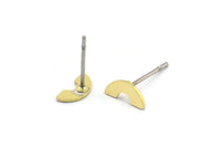 Earring Studs, 12 Raw Brass - Tiny U Shape Earrings - Brass Earrings - Earrings (4x8x0.60mm) A2960