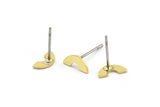 Earring Studs, 12 Raw Brass - Tiny U Shape Earrings - Brass Earrings - Earrings (4x8x0.60mm) A2960