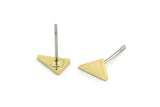 Pirinç Üçgen Küpe, 12 Ham Pirinç Küçük Üçgen Şekilli Küpe (7x5x1mm) A2961