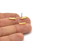 Brass Oval Earring, 18 Raw Brass Tiny Oval Shaped Stud Earrings (12x3x1mm) SMP2622 A2955