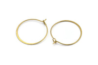 Brass Earring Wire, 24 Raw Brass Earring Wires (25mm) D1701