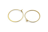 Brass Earring Wire, 24 Raw Brass Earring Wires (25mm) D1701