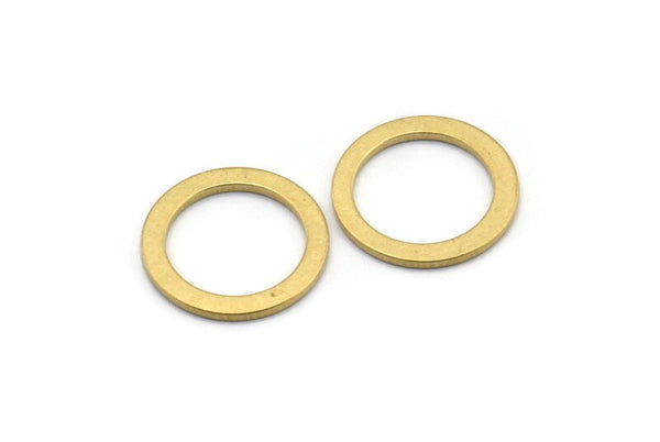 Brass Circle Connector, 25 Raw Brass Circle Connectors (14x0.90mm) D1581