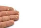 Gold Earring Wire, 10 Gold Plated Brass Hexagon Earring Wires (35x44mm) D1711 Q0728