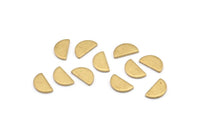 Semi Circle Blank, 50 Raw Brass Half Moon Blanks (9x5x1mm) D0601