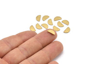 Semi Circle Blank, 50 Raw Brass Half Moon Blanks (9x5x1mm) D0601