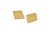 Brass Diamond Charm, 24 Raw Brass Rhombus Stamping Blanks With 1 Hole, Earrings, Findings (15x13x0.80mm) D1209