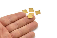 Brass Diamond Charm, 24 Raw Brass Rhombus Stamping Blanks With 1 Hole, Earrings, Findings (15x13x0.80mm) D1209