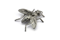Huge Bug Pendant, 1 Black Plated Bug Fly Insect Charm Pendant (43x41mm) N0214 Q0665