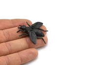 Huge Bug Pendant, 1 Oxidized Brass Black Bug Fly Insect Charm Pendant (43x41mm) N0214 S297