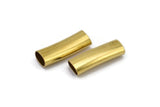 Brass Bracelet Tube Beads, 12 Oval Raw Brass Tubes, Findings, Charms, Oval Small Beads, (21x7x4.50mm) Sq12 Brc291