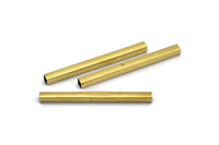 Solid Brass Tubes, 24 Square Raw Brass Tubes (50x4x4mm) Sq07 Brc282