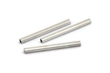 Silver Tube Bead, 24 Nickel Free Silver Brass Square Tubes (40x3x3mm) Sq01 BRC265