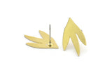 Earring Studs, 12 Raw Brass - Irregular Shaped Stud Earrings - Brass Earrings - Earrings (18x11x0.60mm) A2979