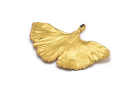 Gold Gingko Leaf, 1 Gold Tone Plated Real Gingko Leaf with 1 Loop, Pendants, Findings X024