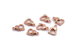 10mm Heart Clasp, 24 Rose Gold Tone Brass Heart Lobster Clasps, Findings (10x7mm) A1025
