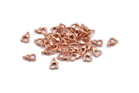 10mm Heart Clasp, 24 Rose Gold Tone Brass Heart Lobster Clasps, Findings (10x7mm) A1025