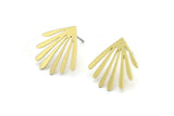 Earring Studs, 10 Raw Brass - Irregular Shaped Stud Earrings - Brass Earrings - Earrings (17x14x0.60mm) A2986