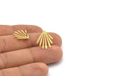 Earring Studs, 10 Raw Brass - Irregular Shaped Stud Earrings - Brass Earrings - Earrings (17x14x0.60mm) A2986