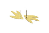 Earring Studs, 8 Raw Brass - Irregular Shaped Stud Earrings - Brass Earrings - Earrings (22x14x0.60mm) A2990
