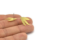 Earring Studs, 8 Raw Brass - Irregular Shaped Stud Earrings - Brass Earrings - Earrings (22x14x0.60mm) A2990