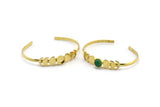 Brass Moon Cuff,  Raw Brass Moon Phases Cuff Stone Setting With 1 Pad -  Pad Size 8mm N1143