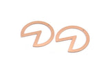 Copper Circle Charm, 4 Raw Copper Pizza Slice Charms With 1 Hole, Findings (37x34x0.80mm) M03367