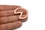 Copper Circle Charm, 4 Raw Copper Pizza Slice Charms With 1 Hole, Findings (37x34x0.80mm) M03367