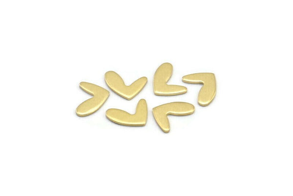 Brass Heart Blank, 48 Raw Brass Heart Stamping Blanks, Findings (11x8x0.90mm) M03369