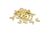 Brass Heart Blank, 48 Raw Brass Heart Stamping Blanks, Findings (11x8x0.90mm) M03369