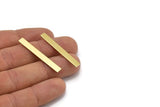 Brass Stick Blank, 12 Raw Brass Stick Blanks, Rectangle Blanks, Stamping Blanks, Necklace Blanks (41x5x1mm) M03365