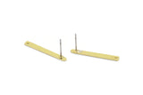 Pirinç Dikdörtgen Küpe, 1 Delikli 10 Ham Pirinç Küpe (25x2,5x0,80 mm) M03351 A2866