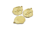 Brass Nordic Runes Charm, 4 Raw Brass Viking Protection Symbol Rune Charms With 1 Loop, Viking Runes, Runic Alphabet (19x16x1.5mm) N2050