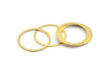 36mm Circle Connector, 12 Raw Brass Circle Connectors (36x2x1mm) A2888