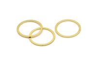 28mm Circle Connector, 12 Raw Brass Circle Connectors (28x2x1mm) A2887