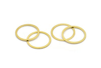 28mm Circle Connector, 12 Raw Brass Circle Connectors (28x2x1mm) A2887