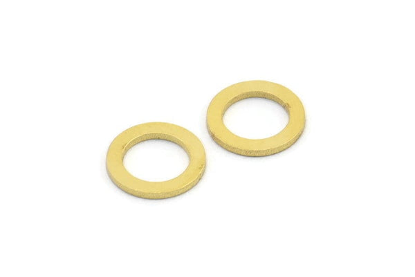 12mm Circle Connector, 12 Raw Brass Circle Connectors (12x2.4x1mm) A2883