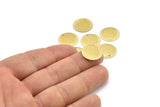 Brass Round Charm, 24 Raw Brass Round Charms With 1 Hole, Findings (16x0.50mm) A2882