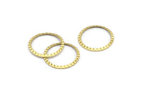 Brass Circle Connector, 24 Raw Brass Circle Rings, Findings (19x0.50mm) A2881