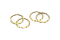 Brass Circle Connector, 24 Raw Brass Circle Rings, Findings (19x0.50mm) A2881