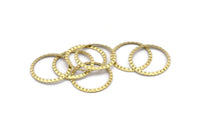 Brass Circle Connector, 24 Raw Brass Circle Rings, Findings (19x0.50mm) A2881