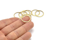 Brass Circle Connector, 24 Raw Brass Circle Rings, Findings (19x0.50mm) A2881