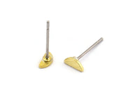 Yarım Daire Küpe, 12 Dokulu Ham Pirinç Küçük Yarım Ay Boşluğu (6x2,5x0,70 mm) M01415 A2417