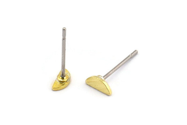 Semi Circle Earring, 12 Textured Raw Brass Tiny Half Moon Blanks (6x2.5x0.70mm) M01415 A2417