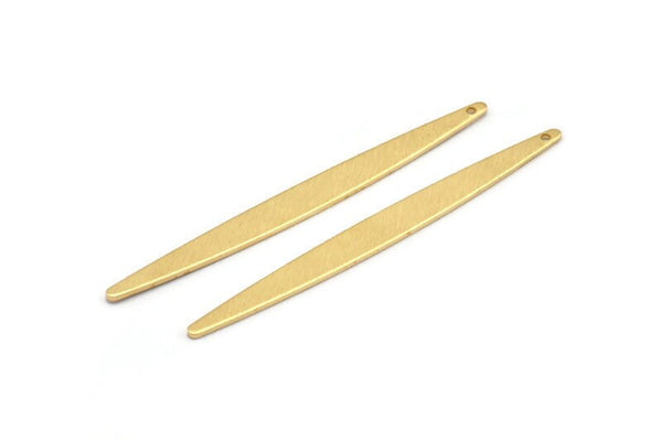 Brass Necklace Bar, 12 Raw Brass Textured Bar Charms With 1 Hole, Earrings, Pendants (62x6x1mm) D0697