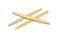 Brass Necklace Bar, 12 Raw Brass Textured Bar Charms With 1 Hole, Earrings, Pendants (62x6x1mm) D0697