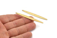 Brass Necklace Bar, 12 Raw Brass Textured Bar Charms With 1 Hole, Earrings, Pendants (62x6x1mm) D0697
