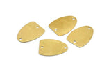 Brass Oval Charm, 25 Raw Brass Oval Connectos With 2 Holes, Earrings, Findings (17x13x0.50mm) D1048