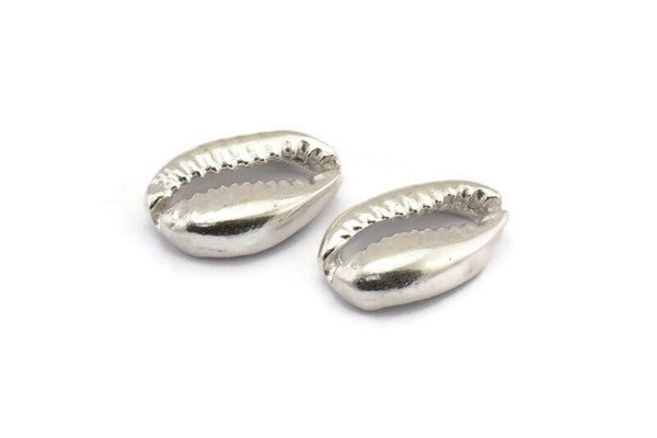 Silver Shell Finding, 1 925 Silver Cowrie Shell Findings, Pendants, Charms, Earrings, Beads (10-16mm) E200