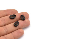 Black Shell Finding, 6 Oxidized Brass Black Cowrie Shell Findings, Pendants, Charms, Earrings, Beads 10-16mm E200 S1103
